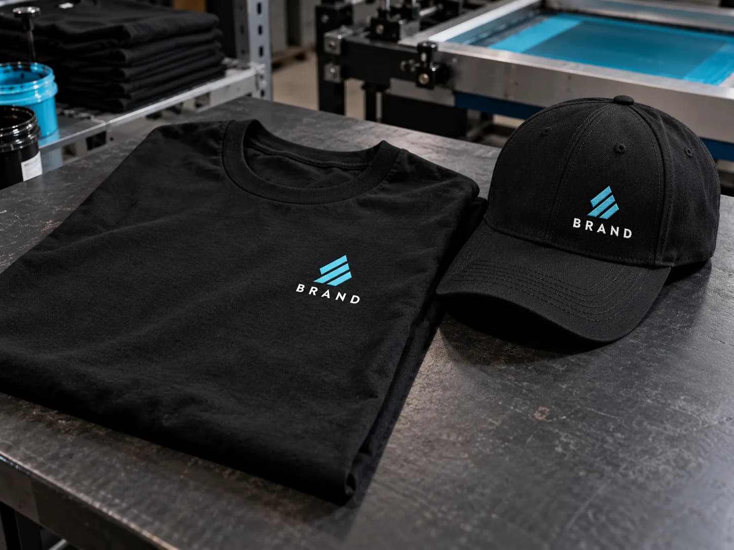 Branded black apparel